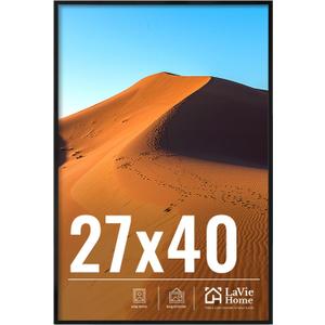 LaVie Home 27x40 Picture Frame for Wall Display, 27x40 Black Picture Frame with HD Plexiglas, 27 x 40 Poster Frame 1 Pack, Display Frame for Vertical or Horizontal, Classic Collection