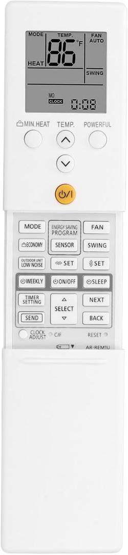 Remote Control Replacement for Fujitsu AR REM1U ASU9RLS3Y ASU12RLS3Y ASU15RLS3 ASU30RLE ASUG09LZAS, Dual Display Air Conditioner Remote Control for ASU9RLF1 ASU12RLF1 ASU15RLF1