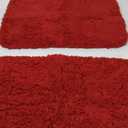MIULEE Set of 2 Non Slip Shaggy Bathroom Rugs Extra Thick Soft Bath Mats Plush Microfiber Absorbent Water for Tub Shower Machine Washable (Red, 16x24 inches)