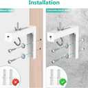 WALI Universal Projector Screen Ceiling Mount, Wall Hanging Mount L-Brackets, 6 inch Adjustable Extension with Hook Kit, Perfect Projector Screen Placement Hold up to 66 lbs (PSM001-W), White