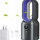 Let'me 13 Inch Desk Fan, Bladeless Table Fan, 106 Oscillating Fan Touch Control with 3 Speeds and Night Light, Small Quiet Desk Fan for Personal, Office, Nightstand (Grey)