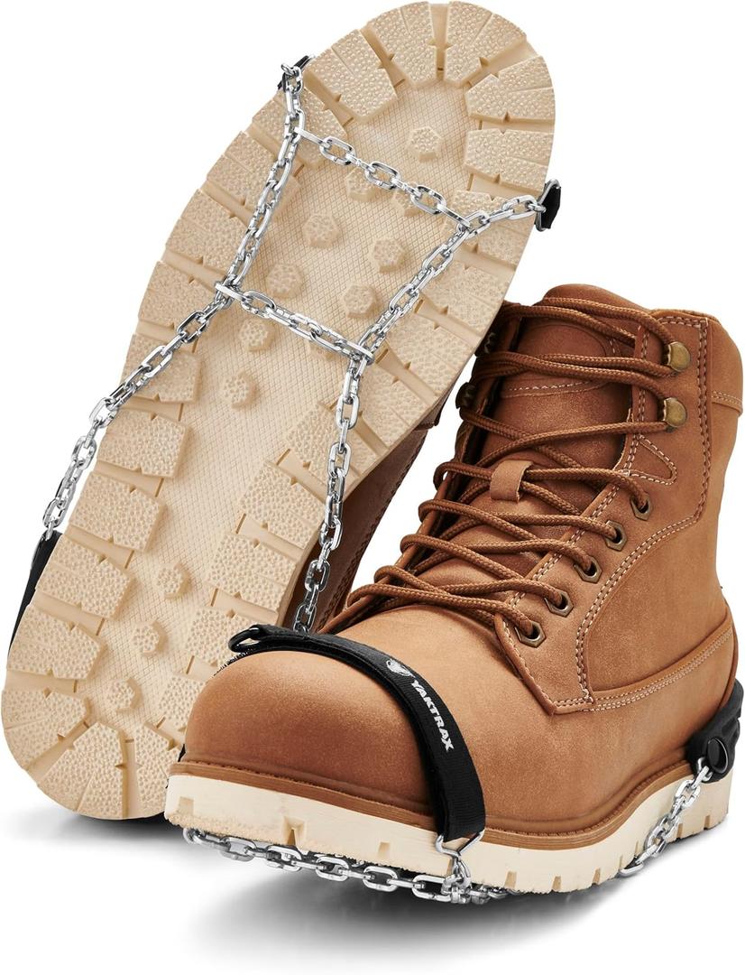 Yaktrax Quick Chains Traction Cleats - 360-Degree Grip on Snow, Ice, & Multi-Terrain Surfaces - Abrasion & Rust Resistant - Unisex (Large)