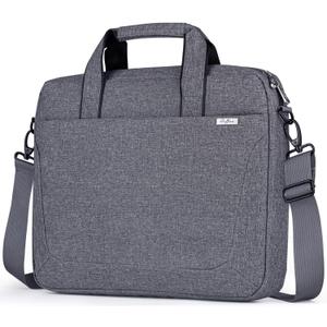 BAFFINA 15.6 16 Inch Laptop Shoulder Bag for Men Women,Waterproof Computer Carrying Case Messenger Bag with Strap,Laptop Briefcase for 14-15-16 Inch MacBook/Chromebook/Notebook Hp Dell Acer Asus,Grey