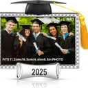 Graduation Picture Frame - 2025 Graduation Photo Frames with Bachelor Cap and Tassel, Graduation Gifts for Her Him College Keepsake Tabletop Display (Fit 4.4x6.5 Photos)