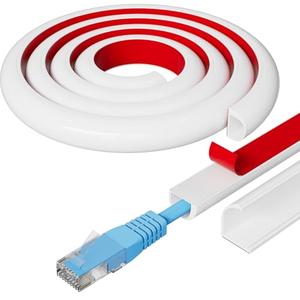 39" Side Buckle Cable Hider for 1 Cords,Extension Cord Covers for Wires On Wall,Adhesive Cord Hider for Wall Mount Tv,Wire Channel for Cable Concealer,Cable Raceway Home & Office,White