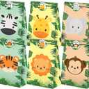 Safari Goodie Bags-24 Pcs Jungle Party Favors Candy Bags with Stickers, Jungle Goody Gift Treat Bags Safari Themed Birthday Party Supplies