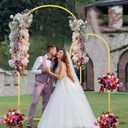Metal Arch Backdrop Stand Wedding Arch frame Set of 2 (7.2FT,6FT) Gold Balloon Backdrop Arch Stand for Wedding Ceremony Birthday Party Baby Shower Graduation Ceremony Decoration