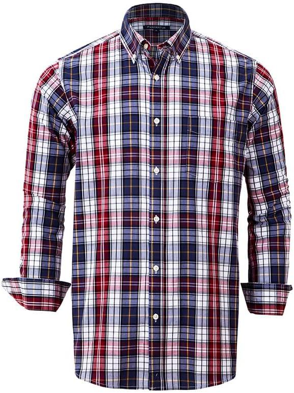 Double Pump Men's Button Down Shirts Cotton Long Sleeve Shirts Regular Fit (Small, Res Black 099)