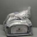 MoreFeel Collapsible Baby Bathtub for Newborn with Thermometer & 1 Hooded Towel & 1 Soft Floating Cushion,Portable Travel Bathtub with Drain Hole, Durable Foldable Baby Tubs for Infants to Toddler