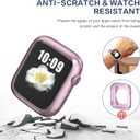 Fitlink Stainless Steel Apple Watch Band for Women, Bling Apple Watch Bands 38mm 40mm 41mm 42mm 44mm 45mm for Apple Watch Series 7 Apple Watch Series 6 Apple Watch SE Apple Watch 3 4 5 (Pink)