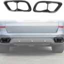 Car Exhaust Muffler Tail Pipe Trim Cover Compatible with BMW X5 G05 X6 G06 X7 G07 2019-2025, Rear Exhaust Tip Outlet Muffler Tube Cover Decoration Tail Throat Decoration (Style C-Black)
