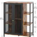 Coffee Bar Cabinet with Storage, Liquor Cabinet Bar with 2 Visible Doors, Small Coffee Station Cabinets, Farmhouse Industrial Buffet Sideboard Cabinets for Home Kitchen, Dining Room, Living Room