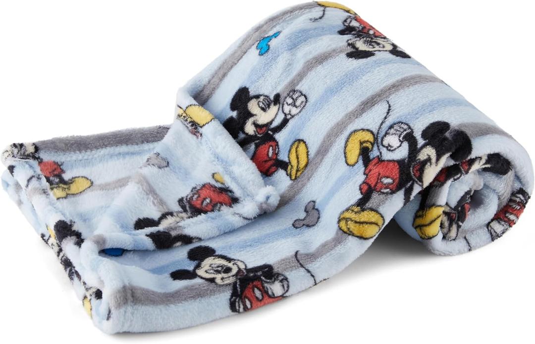 Disney Characters Flannel Fleece Baby Blanket - Soft & Cozy 30x40 Inches, Featuring Mickey Mouse, Minnie Mouse, Winnie The Pooh, and Dumbo