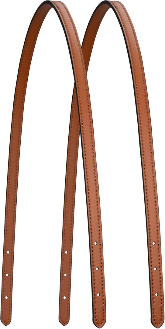 ALLZEDREAM Microfiber Leather Purse Strap Replacement Tote Bag Handbag Shoulder Handles 2 Pcs, Brown, 1.8cm
