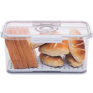 ANYPROLUS Bread Box for Homemade Bread Boxes for Kitchen Counter Airtight, Time Recording Bread Storage Container with Lid, Bread Containers Storage Airtight Loaf Bread Keeper, White