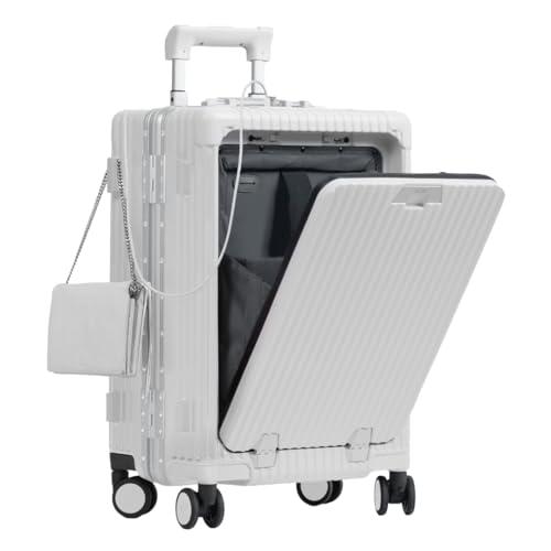Carry On Luggage, Noble Zipperless Aluminum Frame PC Hard Shell Suitcase, 22.5x15x9.5 Airline Approved, 360° Spinner Wheels, TSA Locks, USB Charging Port, Cup & Phone Holder 