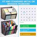 4 Pack Pegboard Baskets Metal Wire Storage Basket Hanging Wall Mount Bins Containers Accessories for Office Workshop Organizing Tools Stationery (Black,7.3 Inch)