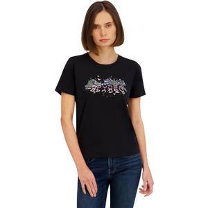 Spyder Women's Mountain Range Graphic Short Sleeve Tee T-Shirt (Black, S)