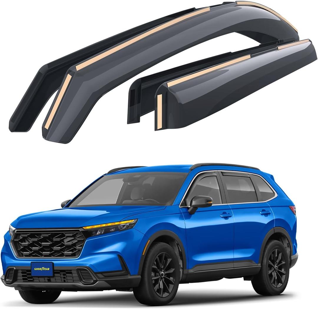 Goodyear Shatterproof in-Channel Window Deflectors for Honda CR-V (CRV) 2023-2025, Rain Guards, Window Visors for Cars, Vent Deflector, Car Accessories, 4 pcs - GY007998