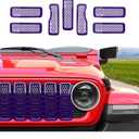 Front Grille Mesh Inserts Grill Decoration Exterior Accessories Compatible with Jeep Wrangler JL JLU & Gladiator JT 2024+,Purple