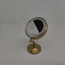 Conair Lighted Makeup Mirror, LED Vanity Mirror, 1X/5X Magnifying Mirror, Battery Operated in Brushed Brass