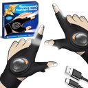 PARIGO Flashlight Gloves for Men Rechargeable (1 Pair) Stocking Stuffers for Men Dad Him Husband Teen Boys, Christmas Birthday Gifts Cool Gadgets Led Gloves for Fishing Camping Repairing