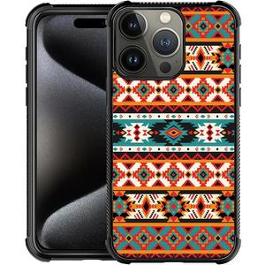 for iPhone 16 Pro Max Case,S TPU Bumper Hard PC Pattern Back Case Southwestern Aztec