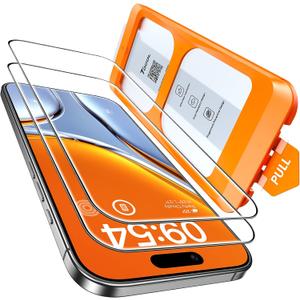 TOCOL for iPhone Air Screen Protector 6.5 inch 9H Hardness Military Grade Shatterproof HD Tempered Glass Full Coverage Easy Installation 2 Pack