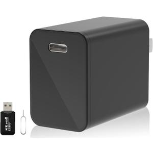 4K Smart Camera Charger with 2.4G/5Ghz Dual WiFi, 160° Wide Angle, Motion Detection, Type-C Plug Indoor Security Mini Camera for Home Pets, iOS & Android App