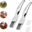 New Shred Silk The Knife, Stainless Steel Chopped Green Onion Knife, Kitchen Tool Vegetable Cutter Green Onion Shredder, Household Multifunctional Food Slicer Gadget (2 Pcs)