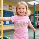 Joctoh First Day of School Shirt Girls Preschool to 1th Grade Tshirt Kids Back to School Graphic Tee Tops Pink Short Sleeve T for Toddler 3t