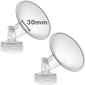 Nenesupply 30mm 2 pc Flanges Compatible with Spectra S2 S1 9 Plus Synergy Gold Breastpump Replacement to Spectra Pump Parts Flange Accessories Wide Mouth Work with Valve Backflow Protector Bottle