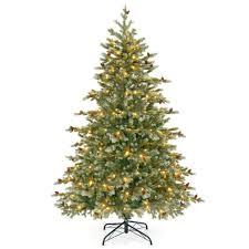 6/7/8 Feet Christmas Tree with Warm White LED Lights and Pine Cones