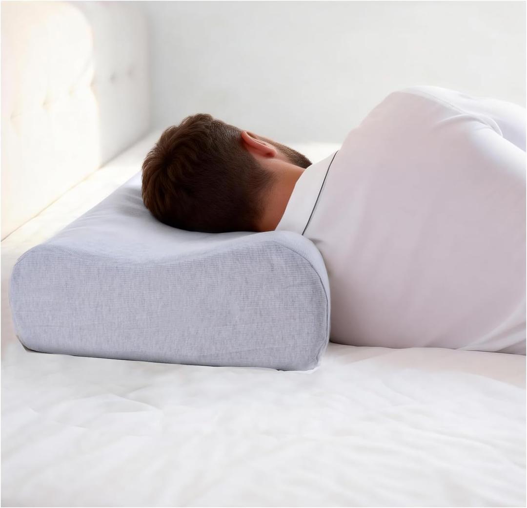 Natural Latex Pillows for Adults, Thick Cervical Neck Contour Sleeping Pillow for Side Back Sleeper, Ergonomic Orthopedic High Pillow for Neck Shoulder Pain Relief (Thick-4.7/5.5 Inches)