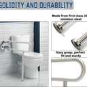 HECASA 24 Inch Handicap Grab Bars Rails 304 Stainless Steel Toilet Handrail Bathroom Safety Bar Wall Mount Floor Support Assist Bar for Disabled Elderly Mounted Bath Grips