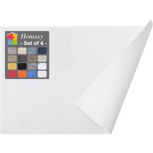 Homaxy Faux Leather Heat Resistant Placemats for Dining Table Set of 4, Waterproof Wipeable Washable PU Table Mats, Easy to Clean Anti-Slip Place Mats, 11.8" x 17", White