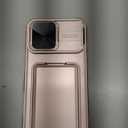 SSLOTSCASE for iPhone 16 Pro Max Case with 2X Screen Protector, Sliding Lens Cover & Kickstand & Credit Card Holder, Military-Grade Protection Rugged Phone Cover for iPhone 16 Pro Max, Rose Gold