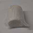 mDesign Plastic Round Trash Can Small Wastebasket - Garbage Bin Container with Swing-Close Lid - Bathroom Garbage Basket - Holds Waste, Recycling - 1.3 Gallon - Basa Collection - Cream/Beige/Natural