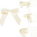 AIMUDI Ivory Satin Bows - 50 Counts, 2.5" x 2.5", Perfect for Gift Wrapping, Holiday Crafts, Wedding Favors, Baby Showers