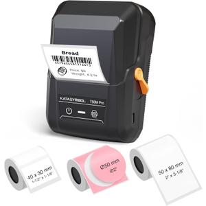SUPVAN T50M Pro Bluetooth Label Maker Machine with 3 Tapes, Wide Waterproof Label, Versatile App with 30+ Fonts and 660+ Icons, Inkless Labeler for Home, Kitchen, School, Office Organization, Set 1, Black