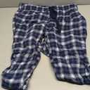 Fruit of the Loom Men's Soft Flannel Pajama Lounge Sleep Pant (Medium, Navy Plaid)