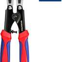 WORKPRO Mini Bolt Cutter 8-inch, Spring Loaded Small Heavy Duty Wire Cable Cutter, Snips Clippers with Soft Anti-Slip Handle