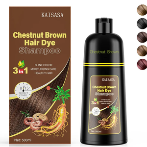 Hair Dye Shampoo 3 in 1, Hair Color Shampoo for Women and Men, Hair Dye to Cover Gray Hair, Herbal Ingredient Shampoos for Grey Hair Coverage 500ml (Chestnut Brown)