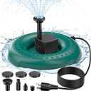 POPOSOAP 70W Bird Bath Heated with Fountain Pump, Green Heater Bird Bath for Outdoors in Winter, 10Ft Cord, Thermostatically Controlled BirdBath De-Icer for Patio, Yard & Various BirdBaths
