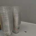 Potchen 50 Pack 12 oz Plastic Merry Friendsmas Cups Disposable Clear Christmas Cups for Christmas Friendsmas Party Decorations Supplies Xmas Holiday Office Home Tableware