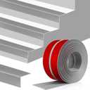 Stair Edge Trim Self Adhesive Vinyl Stair Nosing Molding Trim Non-Slip Rubber Nose Protector Peel and Stick Anti-Slip Edging for Indoor & Outdoor Use (Gray, 4 in x 40 Ft)