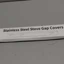 Stove Gap Covers Stainless Steel Stove Gap Filler,13.8'' to 27.5'' Adjustable Length (2PCS),Oven Stove Side Gap Guards Between Stove top and Counter for Kitchen,Range Trim Kit,Heat Resistant,Silver