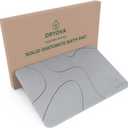 Large Stone Bath Mat Made with Natural Diatomaceous Earth, Non-Slip & Super Absorbent, Fast Drying, Easy to Clean  Bathroom Floor Stone Mat (23.6"x15.4", Light Gray Wave)