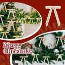 30 Pcs Christmas Velvet Wreath Bow, 5 x 7 Inch Vintage Velvet Ribbon Bows Rustic Crafts Gift Bows for Indoor Outdoor Wreaths Garland Holiday Xmas Tree Wrapping Crafts (Beige, Width of 5/8")