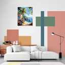 obterie Beach Paint by Numbers Kit for Adults Beginner Scenery Oil Painting Kit Adult Paint by Number Kits on Canvas DIY Painting for Beginners Art by Numbers for Gifts Home Wall Decor 16x20 Inch (YF040)